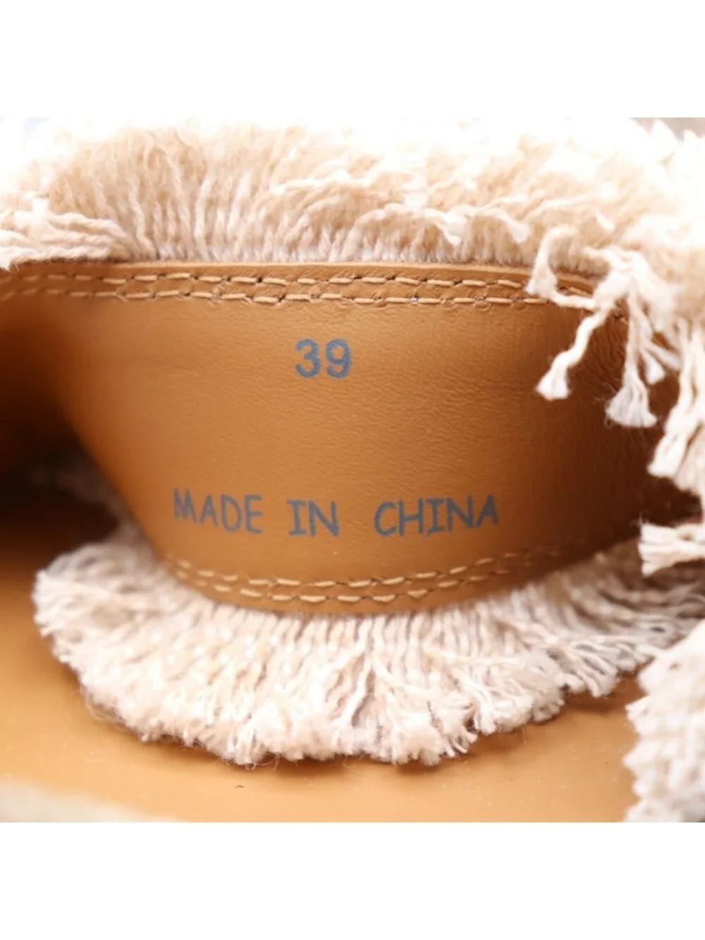 See By Chloé Glyn Frayed Canvas & Leather Espadrille Wedges 39 / US 9